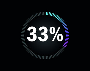 Percent circle diagram showing 33% - indicator with blue to pink gradient