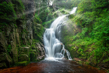 Waterfall in the mountains - Kamienczyka waterfall - Szklarska Poreba - Poland