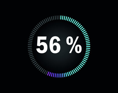 Percent circle diagram showing 56% - indicator with blue to pink gradient