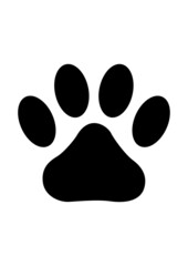 Naklejka premium Paw icon. (Paw vector silhouette) 