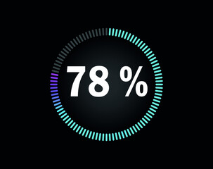 Percent circle diagram showing 78% - indicator with blue to pink gradient