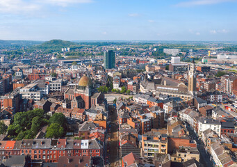 Fototapeta na wymiar Panoramic view over the Old town of Charleroi, Belgium