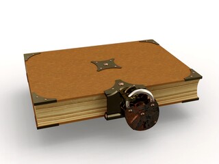 Locked old book, 3D model