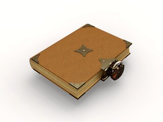 Locked old book, 3D model