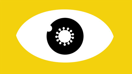 Illustration of human eye and corona, showing the impact of this single disease and its depth and effect in humane life