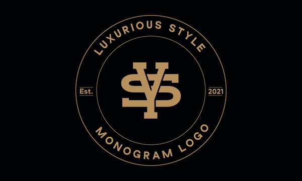 ys or sy monogram abstract emblem vector logo template