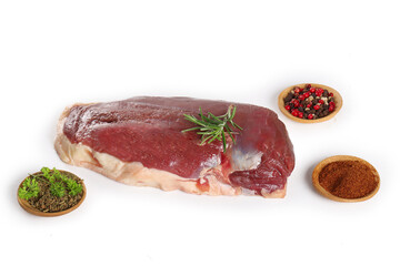 magret de canard sur fond blanc	
