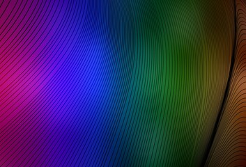 Dark Multicolor vector texture with curved lines.