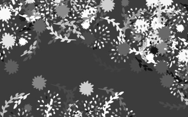 Light Gray vector natural artwork with flowers, roses.