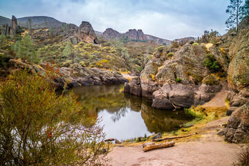 The Bear Gulch Reservoir in Pinnacles National Park