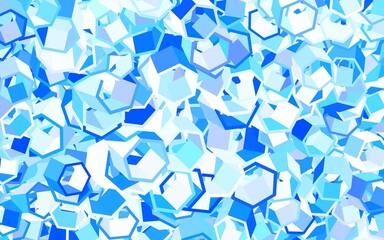Light BLUE vector background with hexagons.
