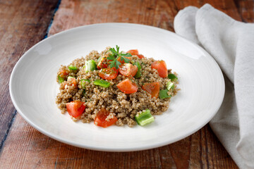 Healthy vegan salad with quinoa
