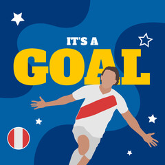 Fototapeta premium Perú football team - Goal celebration