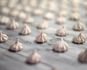 Meringue Kisses on White Marble