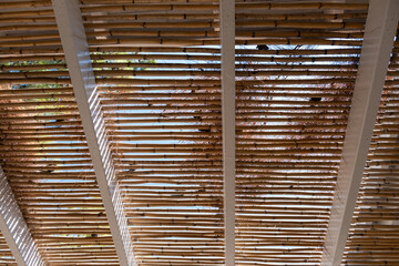 bamboo roof background, front view
