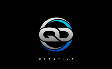 QD Letter Initial Logo Design Template Vector Illustration