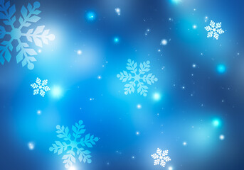 Fototapeta na wymiar Christmas background with snowflakes and bokeh.