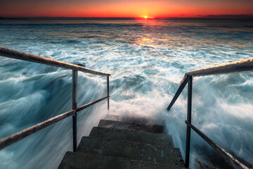 Stairways to the Hell - Winter sunrise by Ravda seaside