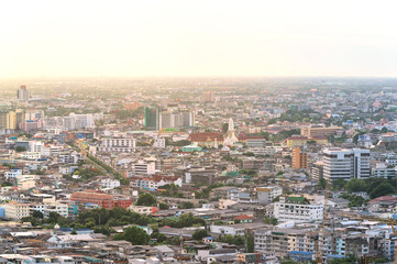 Aerial view of downtown Bangkok in a summer day