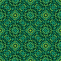 Seamless pattern with Retro Folk motifs