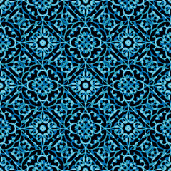 Seamless pattern with Retro Folk motifs