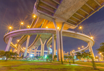 Fototapeta na wymiar Image of Bhumibol Bridge at night