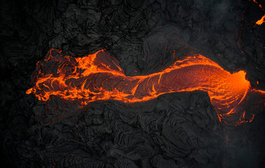 Scenic view of lava on rocky terrain
