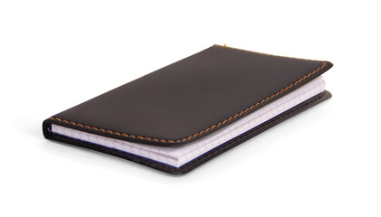 Black closed notebook mockup isolated on white	