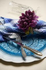 handmade napkin rings with artificial flowers
