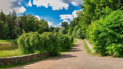 Plakat Feofaniia Park in Kyiv, Ukraine