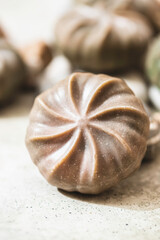 Natural green soap with algae. Spa organic soap.