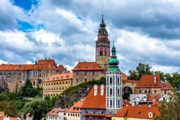 Naklejka na ściany i meble View of Cesky Krumlov town and castle. Czech Republic