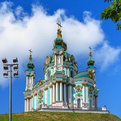 Fototapeta na wymiar St. Andrew Church in Kyiv, Ukraine