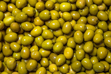 Awesome green olives in water