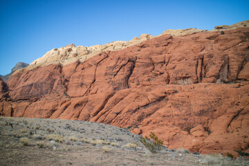 Fototapeta na wymiar Calico Red Rocks in Red Rock Canyon National Conservation Area, Nevada