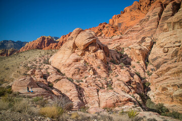 Fototapeta na wymiar Calico Red Rocks in Red Rock Canyon National Conservation Area, Nevada