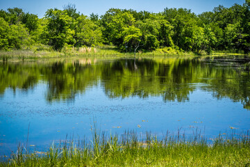A beautiful lake park in Hagerman Wildlife Refuge, Texas