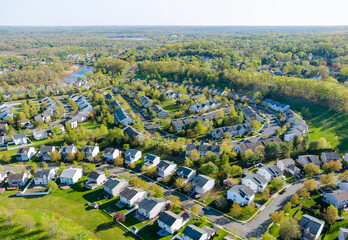 Top view small american town urban lifestyle district landscape