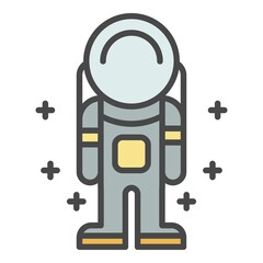 Space man icon. Outline space man vector icon color flat isolated on white