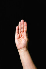 Letter B International sign language dark background