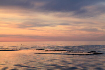 Violet sunset on the Baltic sea