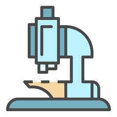 Microscope icon. Outline microscope vector icon color flat isolated on white