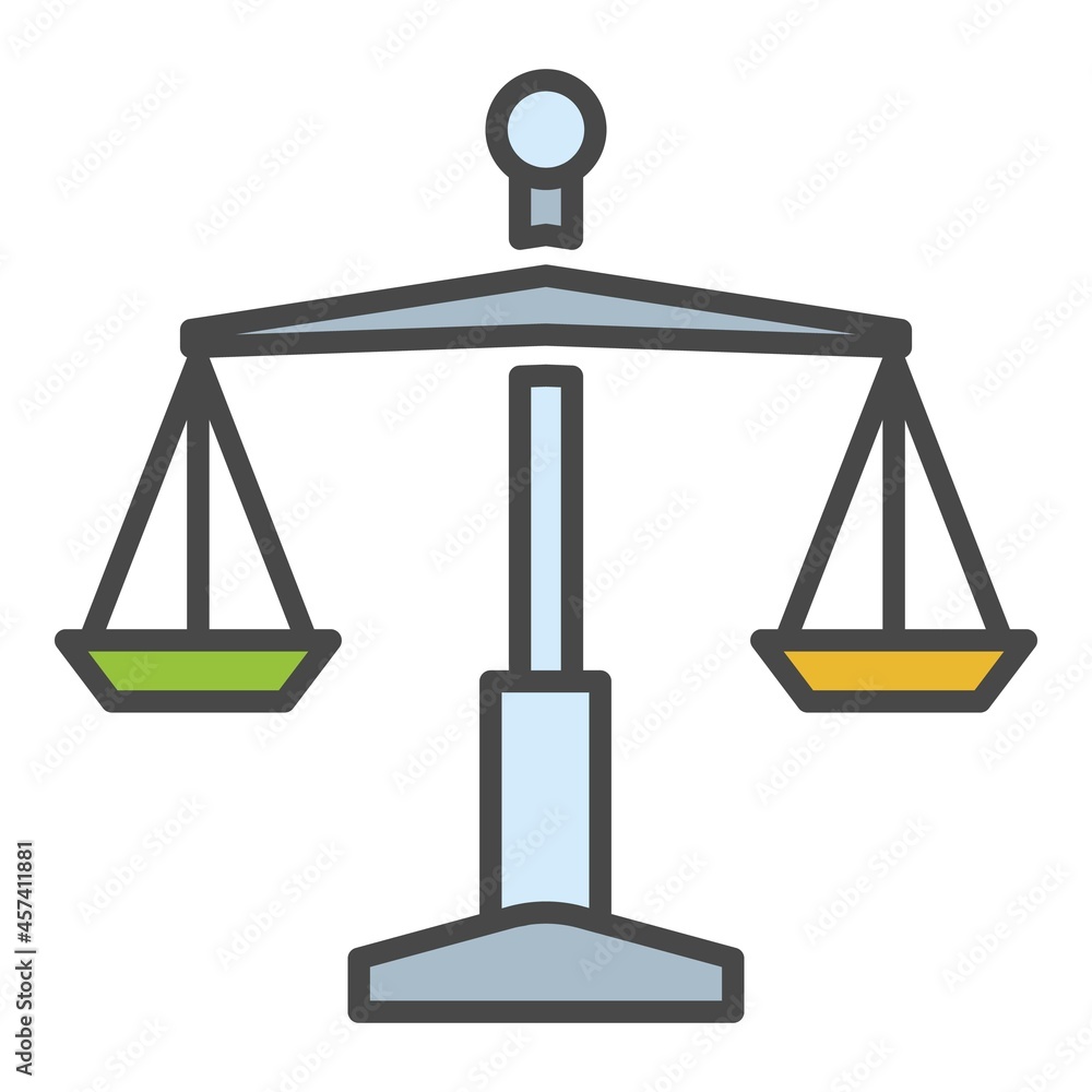 Aufkleber judge balance icon. outline judge balance vector icon color flat isolated on white
