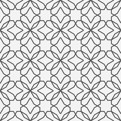 Fototapeta premium Monochrome seamless pattern with geometric ornament.