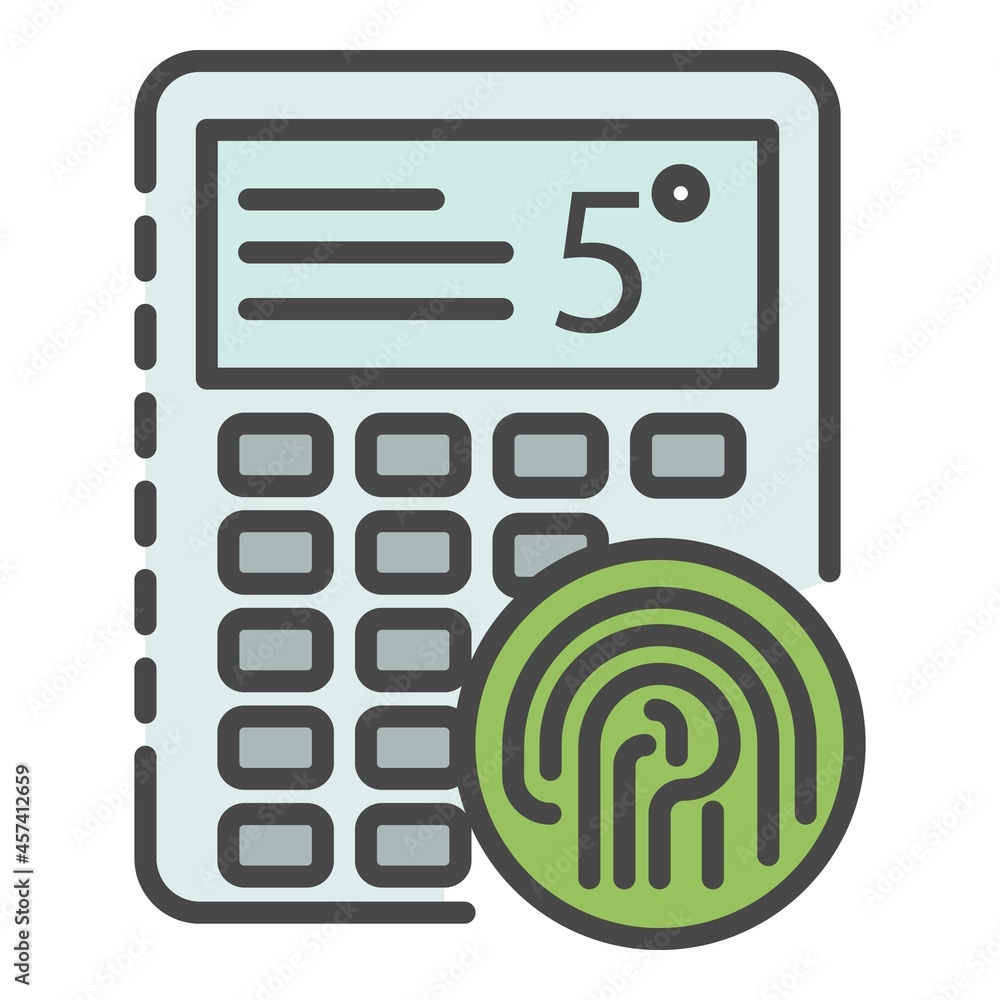Poster fingerprint smart lock icon. outline fingerprint smart lock vector icon color flat isolated on white
