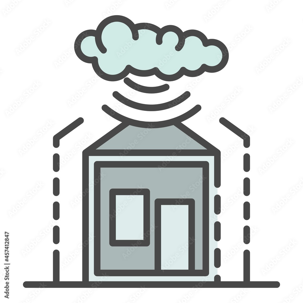 Poster smart weather warning icon. outline smart weather warning vector icon color flat isolated on white