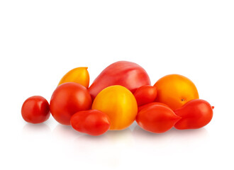 fresh vegetables red tomatoes, isolate on a white background