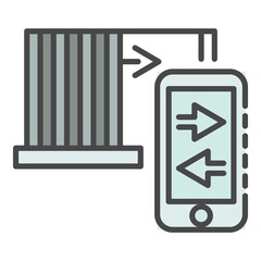 Smartphone control icon. Outline smartphone control vector icon color flat isolated on white