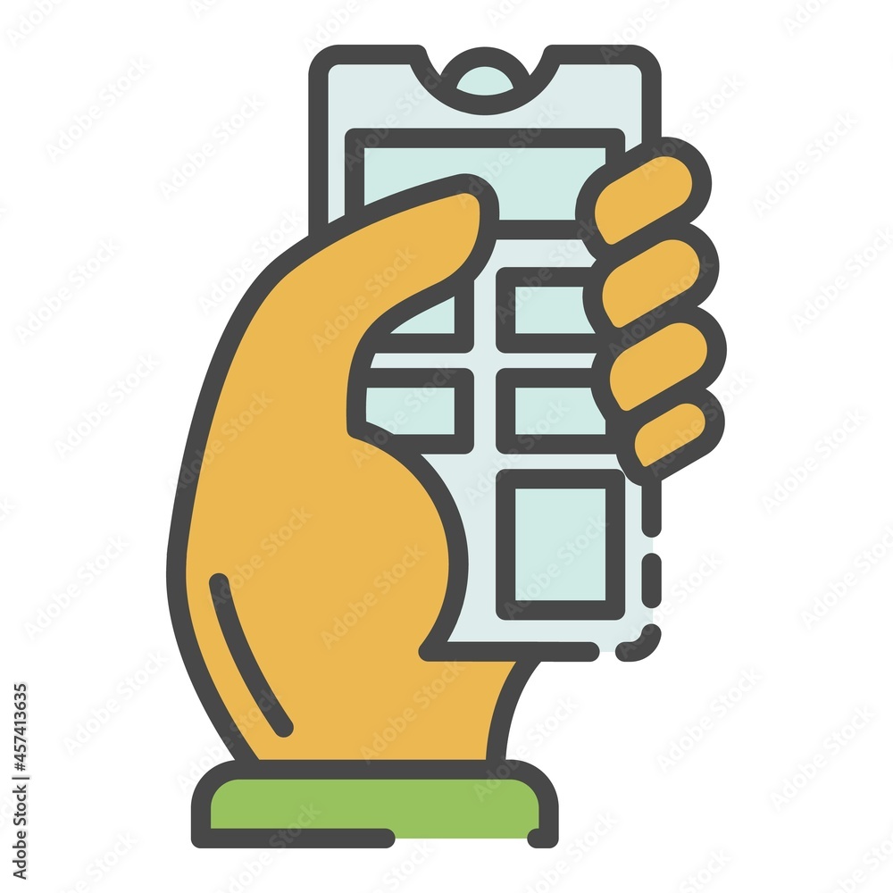 Poster wireless control icon. outline wireless control vector icon color flat isolated on white