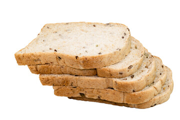 Whole wheat bread slice have rice grain